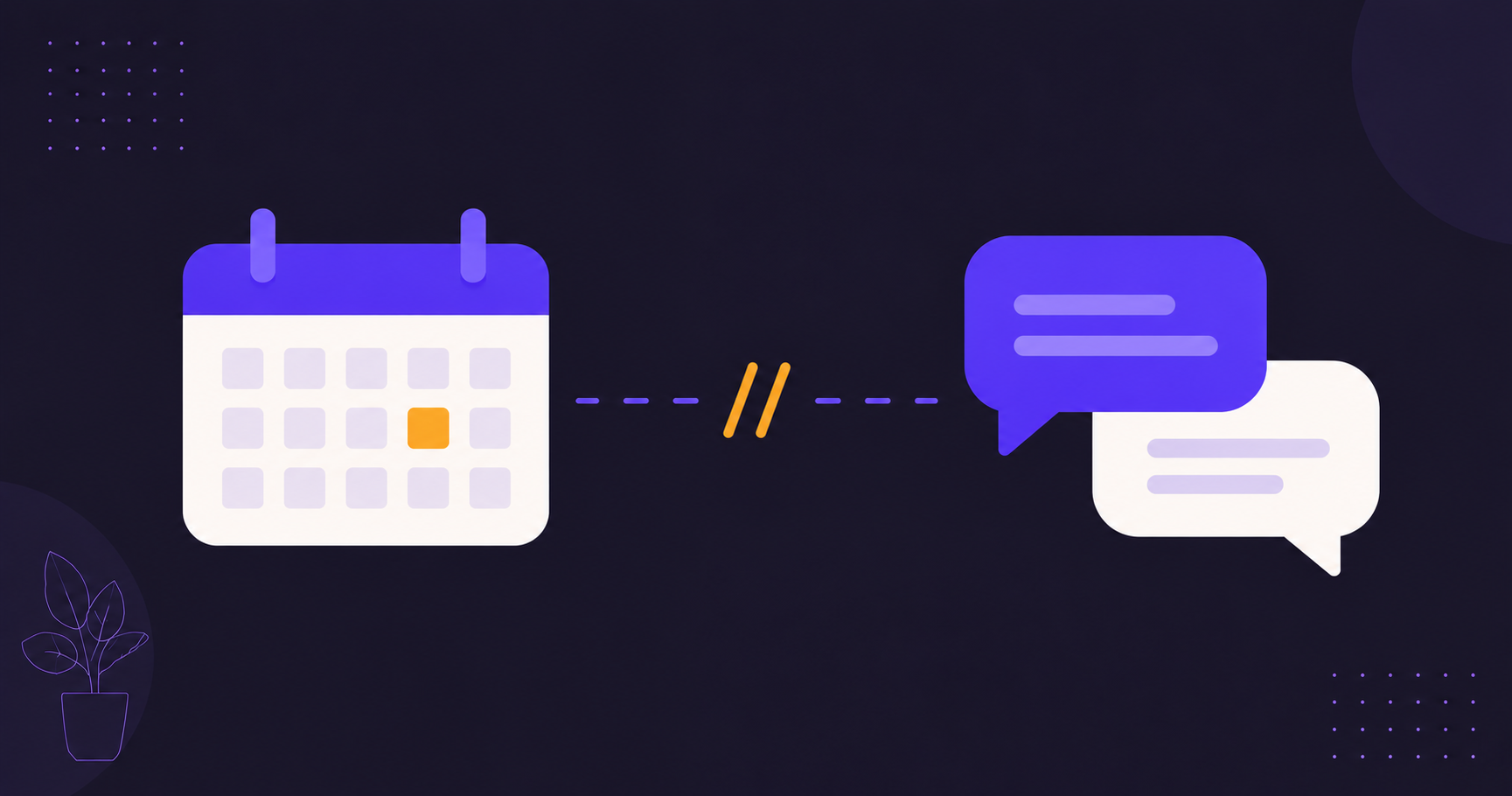 Google Calendar рядом с чатом мессенджера, между которыми нет связи